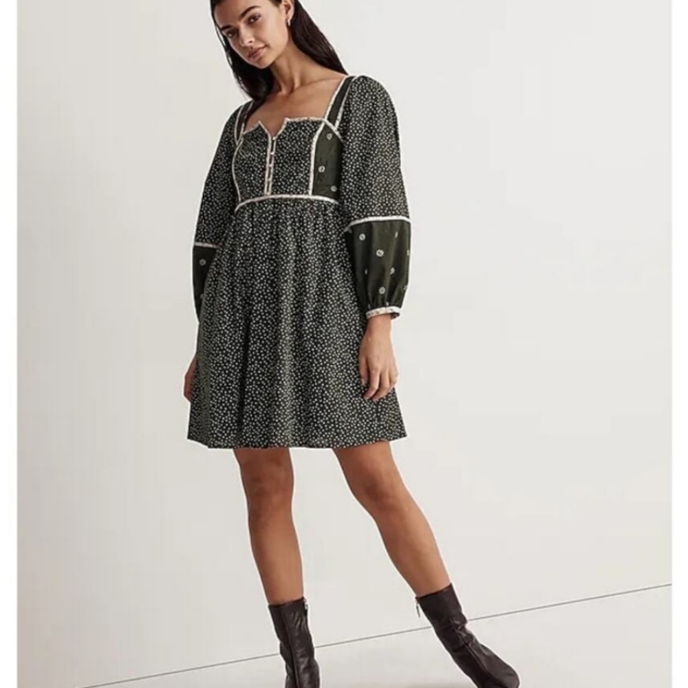 Madewell Square Neck Quilted Dress